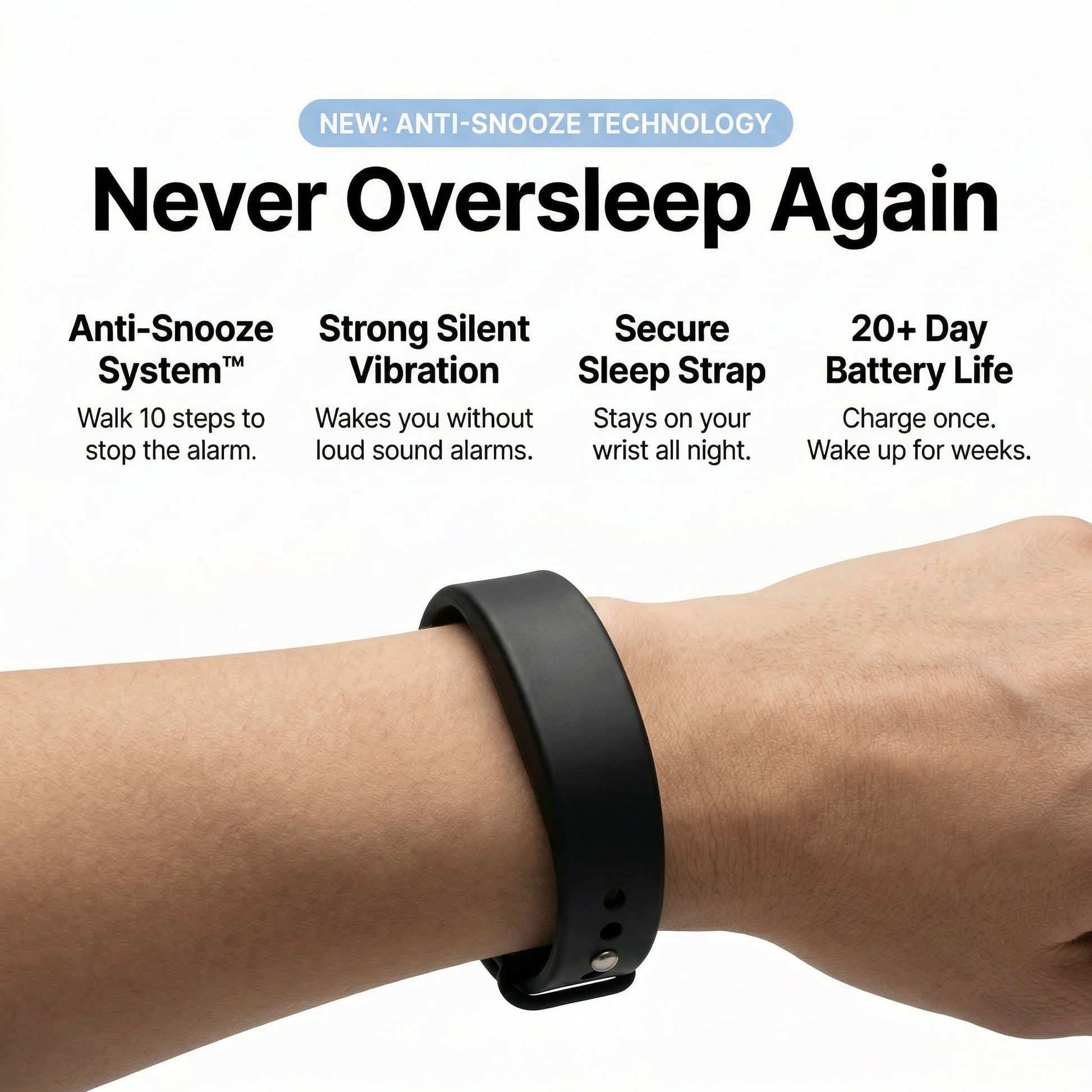 Snoozlet worn on the wrist overnight